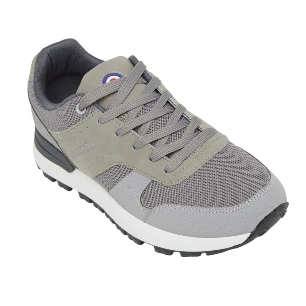Lambretta Mens Echo 2 Sailor Mesh Low Cut Flat Sneakers / Light Grey